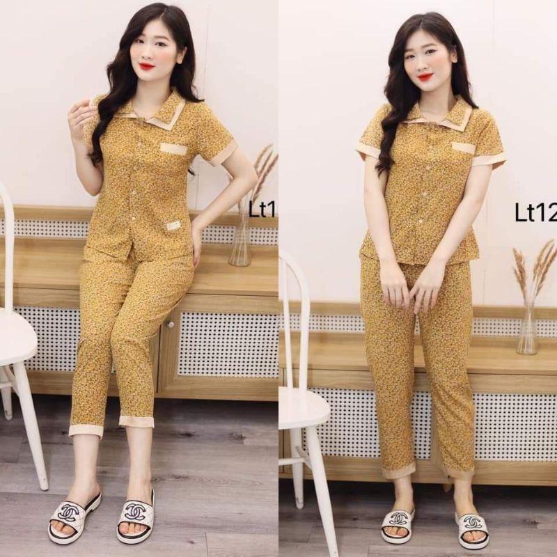Đồ bộ mặc nhà lửng cổ nơ điệu đẹp rẻ