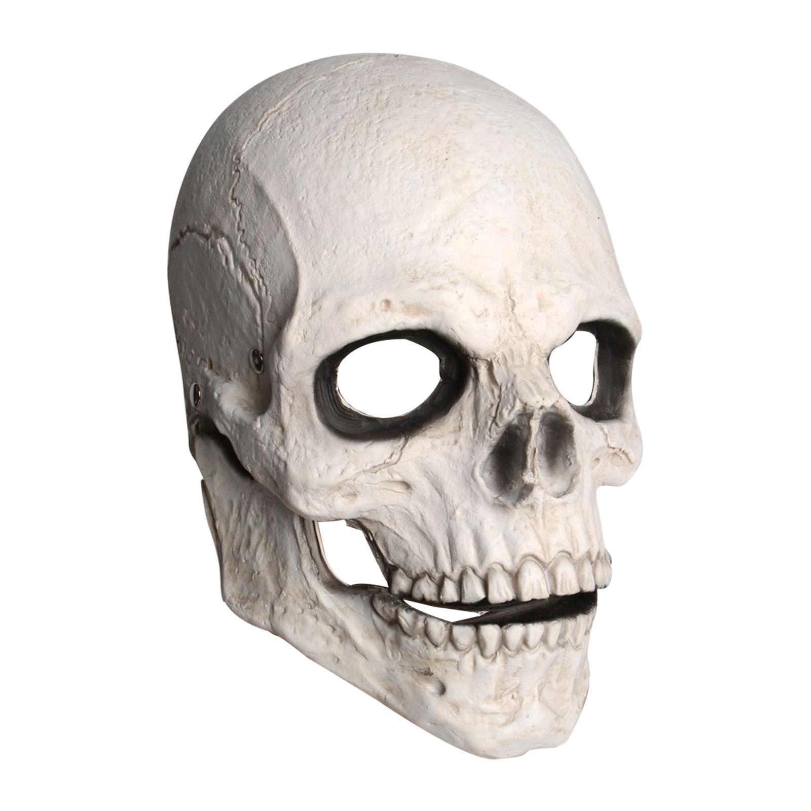 Head full face realistic masquerade horror White