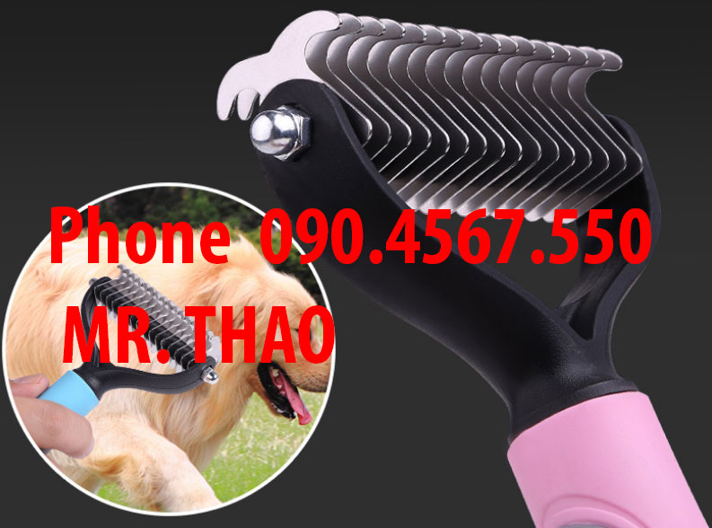 Lược gỡ rối lông cao cấp cho chó mèo/Dụng cụ chải lông chó mèo 2 mặt