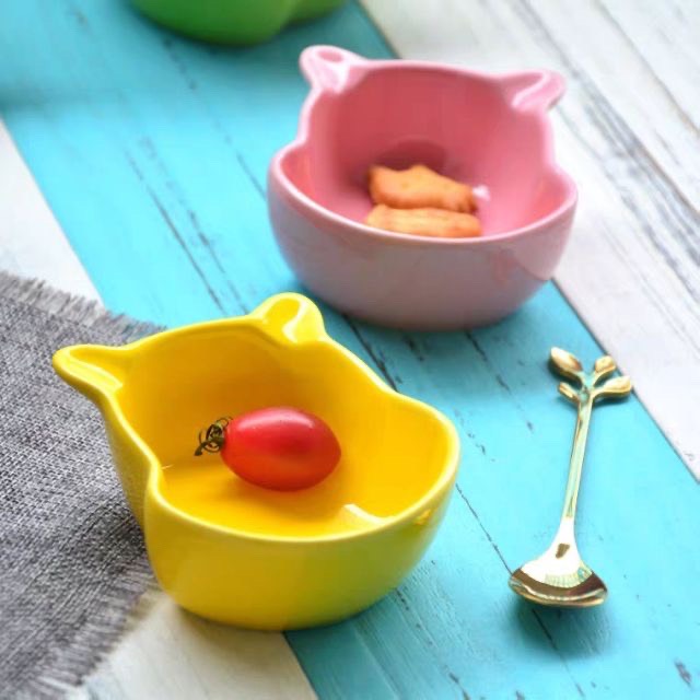 Bát,Chén Gốm Sứ Ăn Dặm Hình Gấu Pooh Siêu Cưng Cho Bé Kích Thích Sự Khám Phá Của Bé.