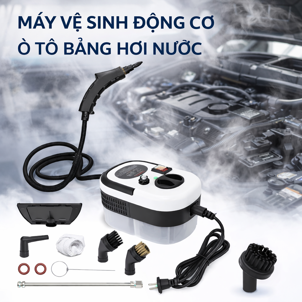 Máy Vệ Sinh Hơi Nước Nóng Đa Năng Loại Tốt – Làm Sạch Khoang Máy Ô Tô, Nội Thất, Diệt Khuẩn Hiệu Quả