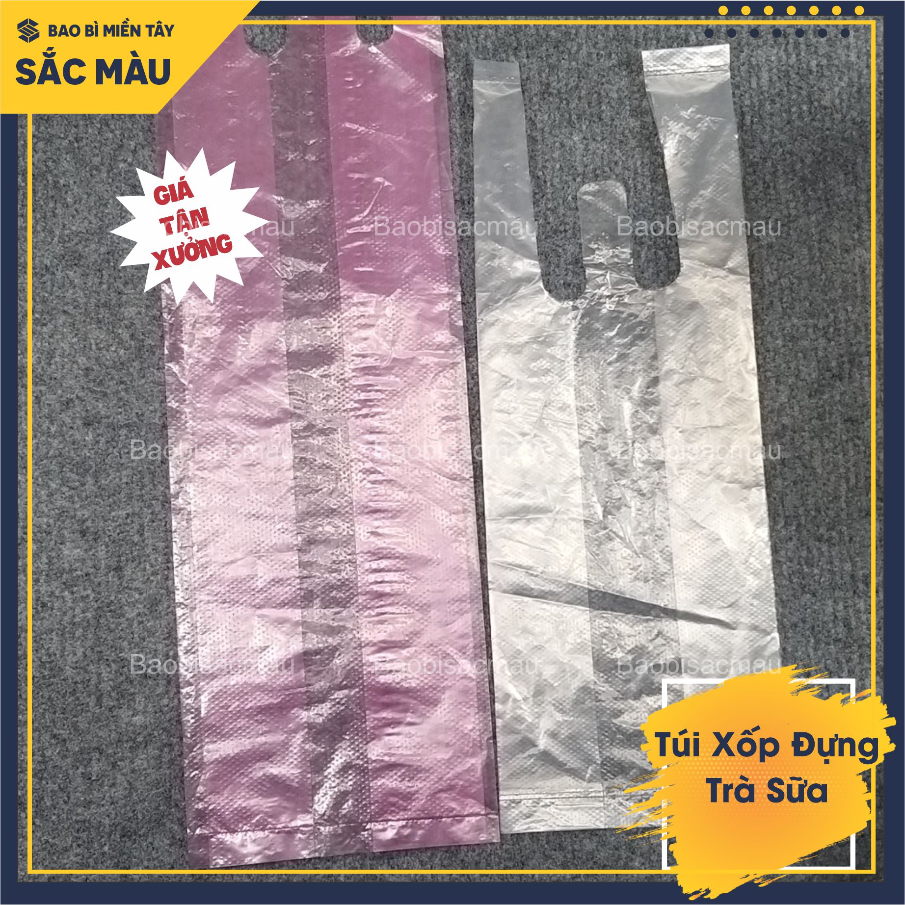 1KG Túi xốp nilon 2 kích thước ( 1 ly và 2 ly) đựng ly trà sữa, trà tắc, chanh dây, nước ép, nước mía, nước cam