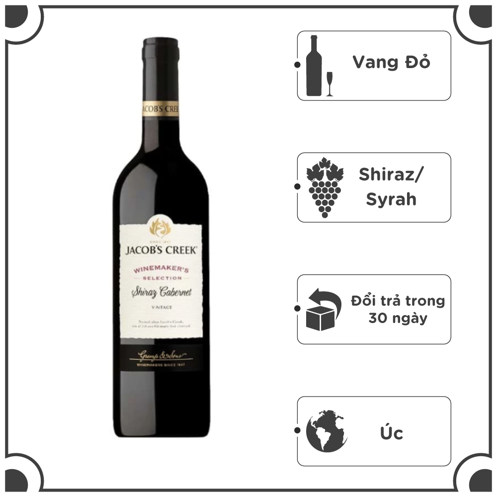 Rượu Vang Đỏ Úc Jacobs Creek Shiraz  Cabernet Sauvignon