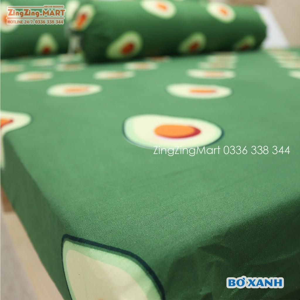 Bộ Ga Gối Poly Cotton Ga trải giường Bơ Xanh | Bộ Drap giường m2/m6/m8/2m2