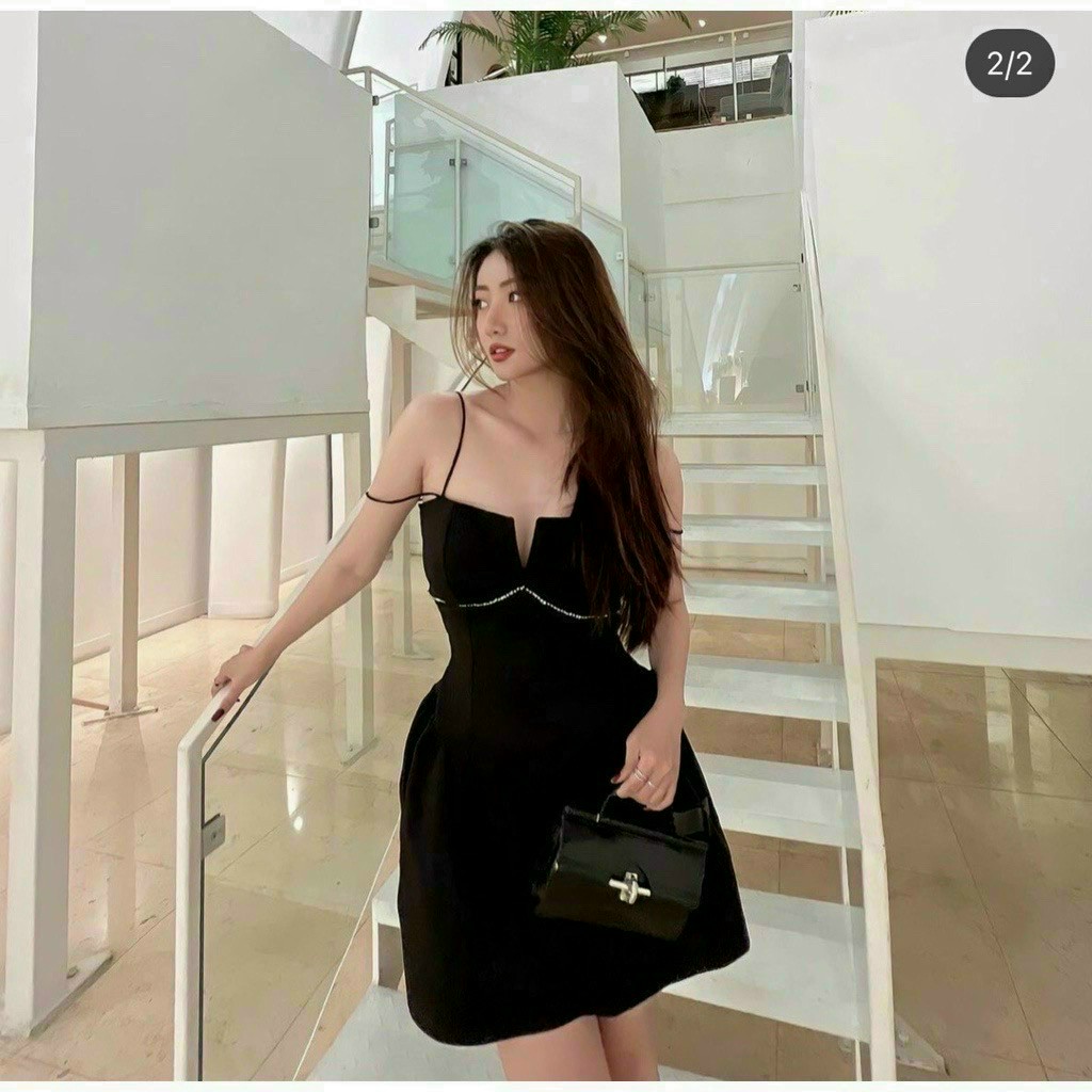 ĐẦM CÚP NGỰC 2 DÂY CÓ MÚT ĐÍNH DÂY ĐÁ