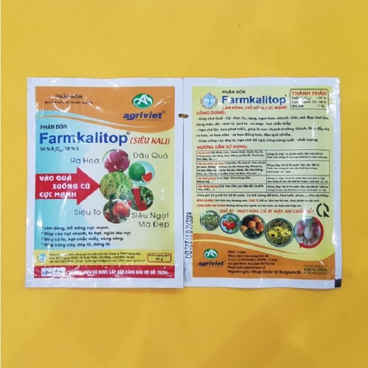 PHÂN BÓN FARMKALITOP GÓI 25G - RA HOA ĐỒNG LOẠT, QUẢ TO MÃ ĐẸP
