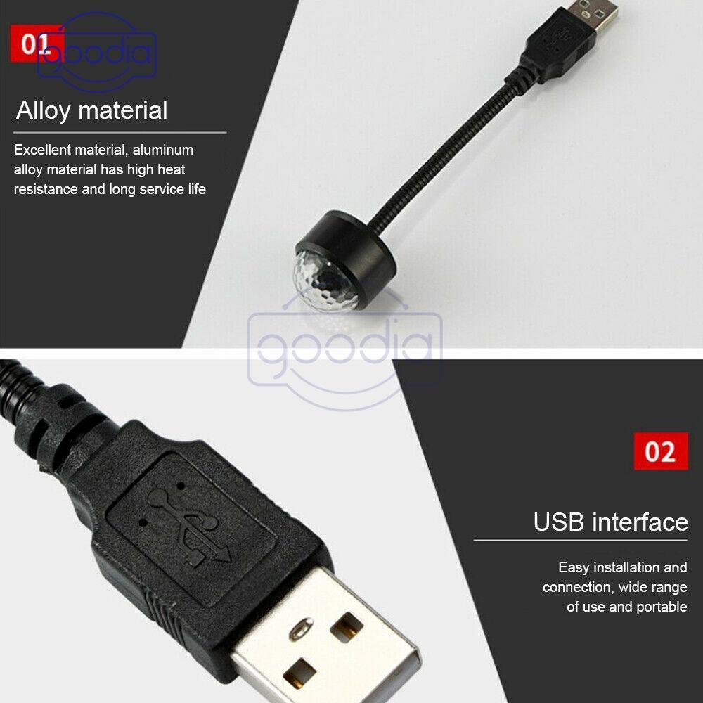Goodia - Đèn LED RGB Cổng USB Gắn Trần Xe Hơi Tạo Không Khí Ngôi Sao Đêm Cảm Ứng