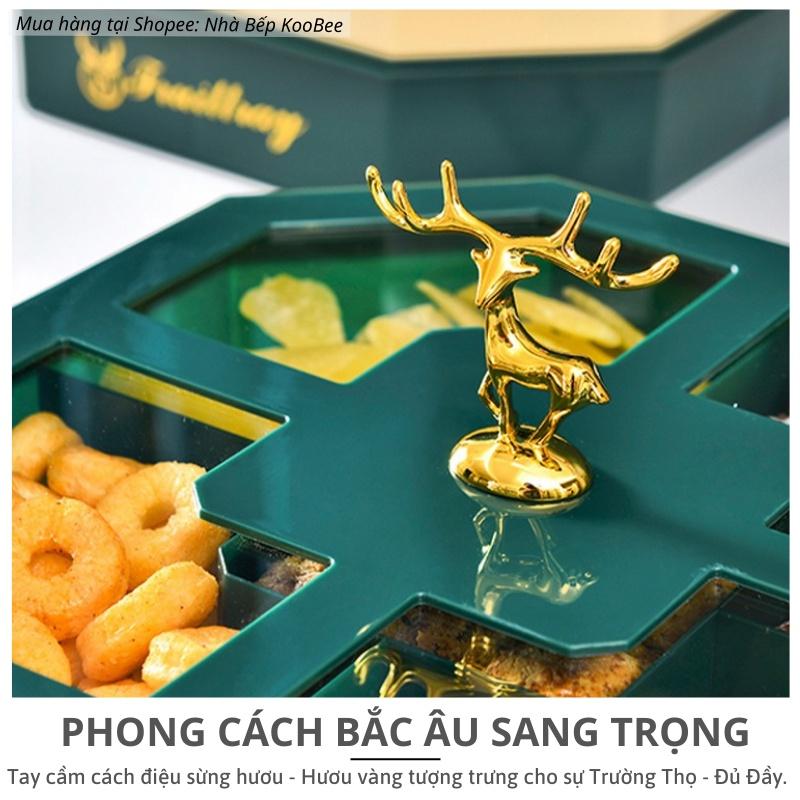 Khay đựng bánh kẹo mứt Tết 5 ngăn phong cách Bắc Âu sang trọng đẳng cấp MẪU MỚI 2022 KooBee