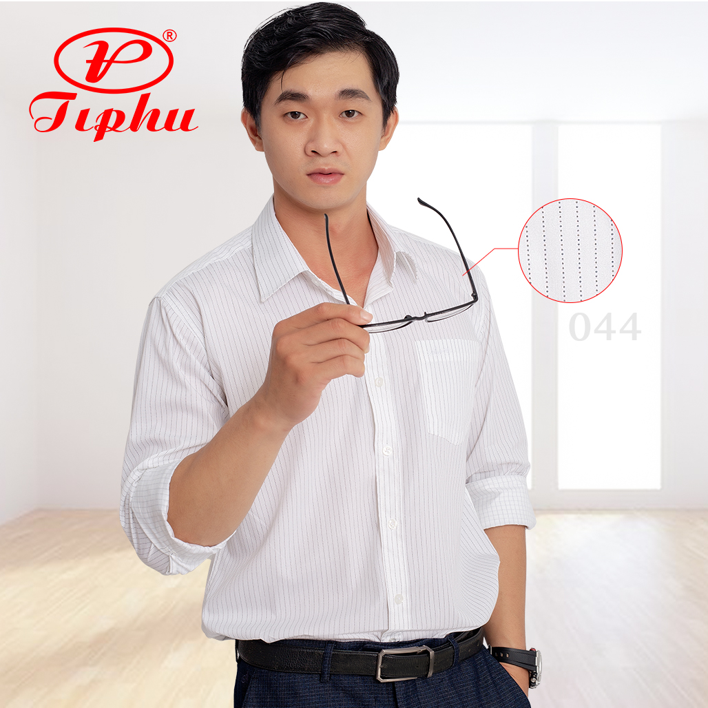 Áo nam sọc nhí, thiết kế kẻ dọc nhẹ nhàng, thanh lịch, sơ mi trung tuổi, hiệu  Amazing cao cấp, trôn bầu, big size