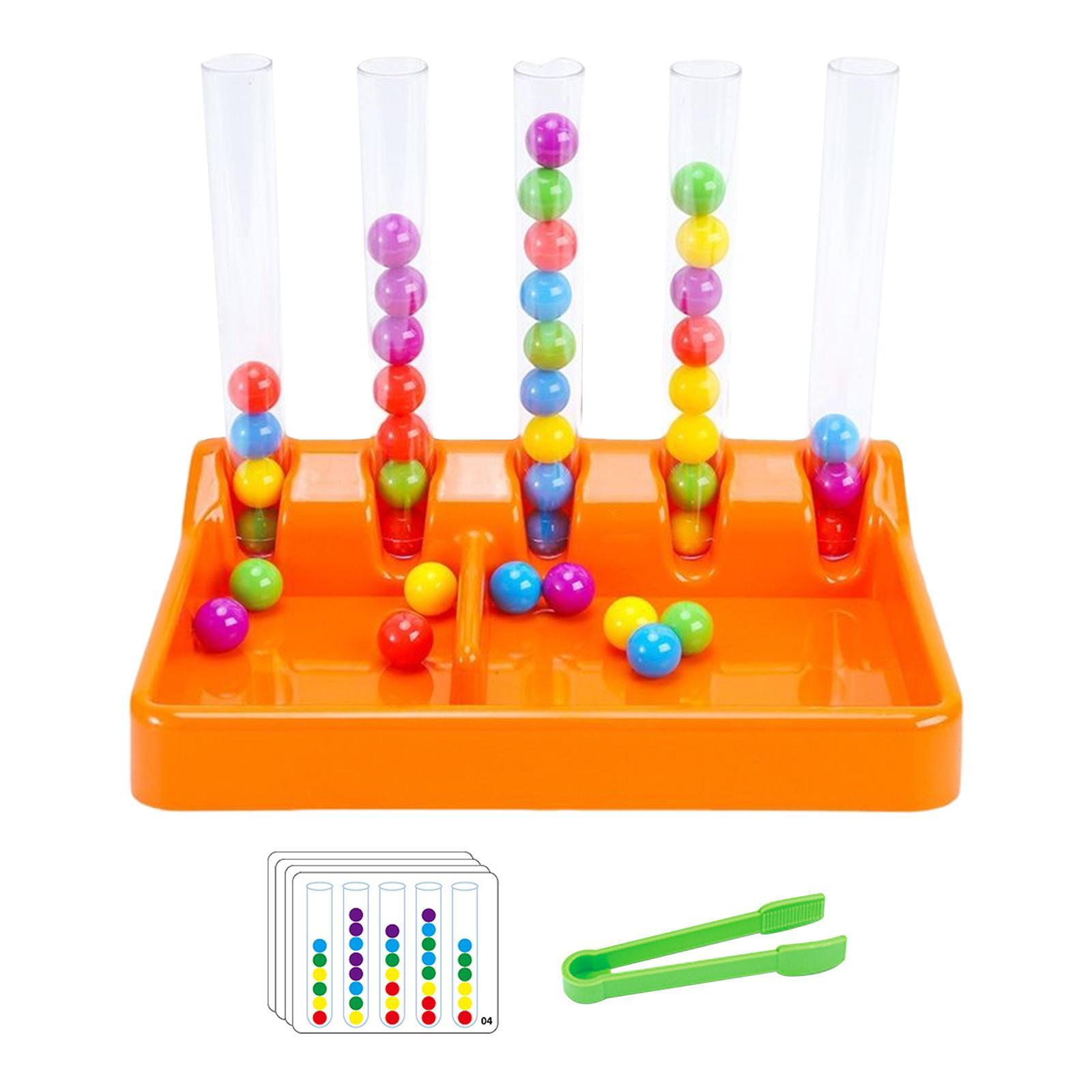 Color Matching Game Fine Motor Skill Toys Cognitive Birthday Gift Beads Games for Nursery Learning Activities Travel Preschool Toddlers