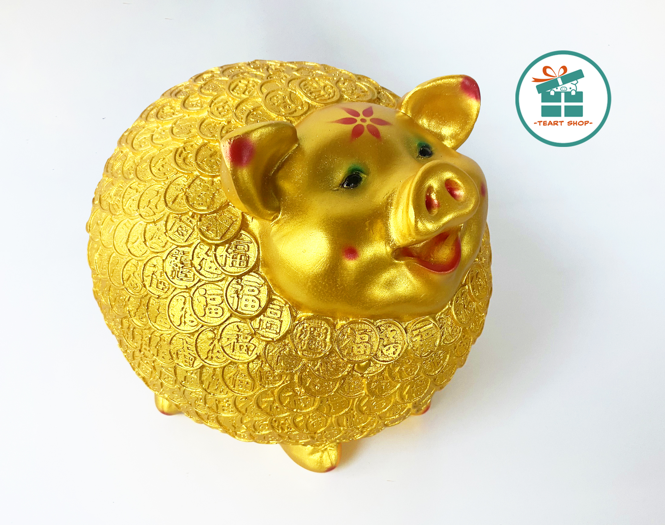 [Teart Shop] Heo đất/lợn đất tiết kiệm Nhím đồng tiền vàng Cute Size lớn 23x23x23 cm