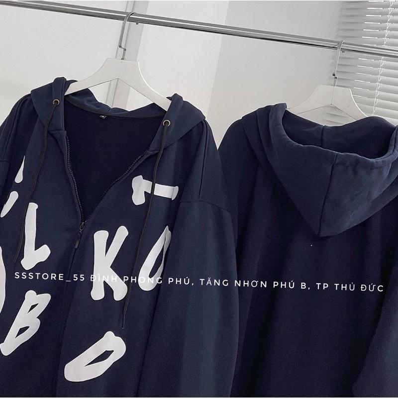 Áo Khoác nỉ chữ cái UL màu hồng + xanh unisex ảnh thật