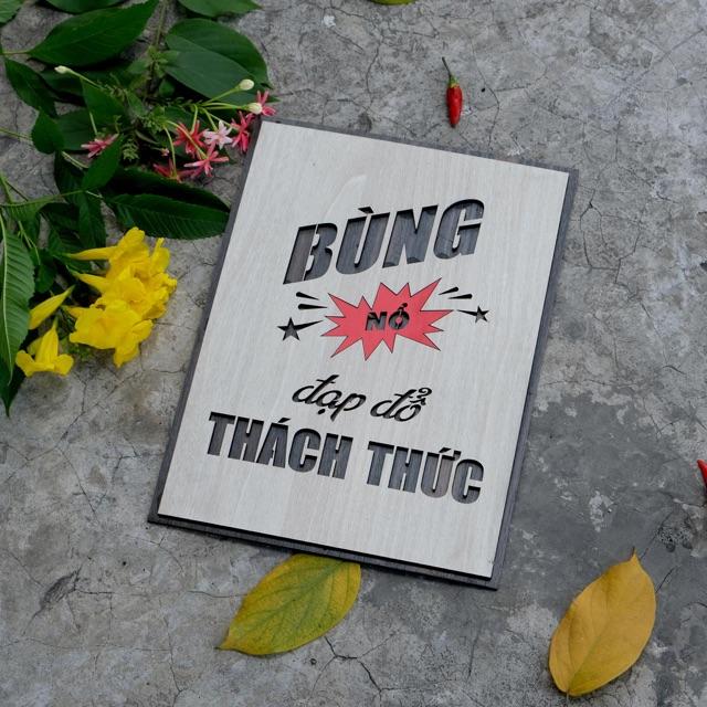 Tranh truyền cảm hứng bằng gỗ cao cấp TBIG019 treo tường trang trí quán trà sữa