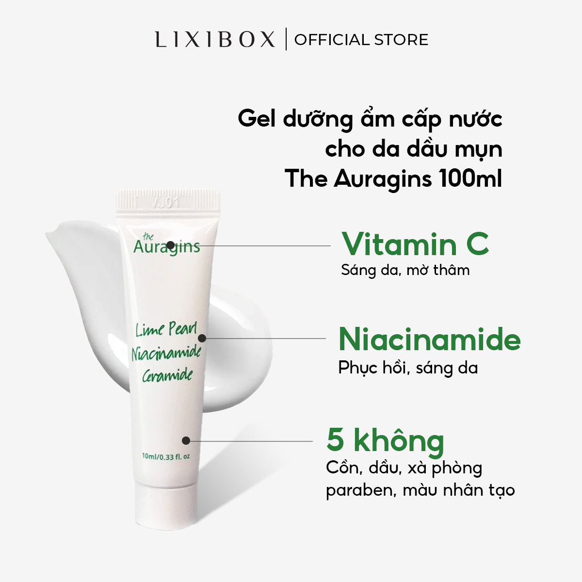 Gel Dưỡng Ẩm The Auragins Skin Rescue Brightening Gel Cream 10ml