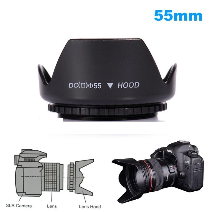 Lens hood Loa che nắng hoa sen vặn ren ống kính máy ảnh Phi 55mm - HÀNG CHÍNH HÃNG