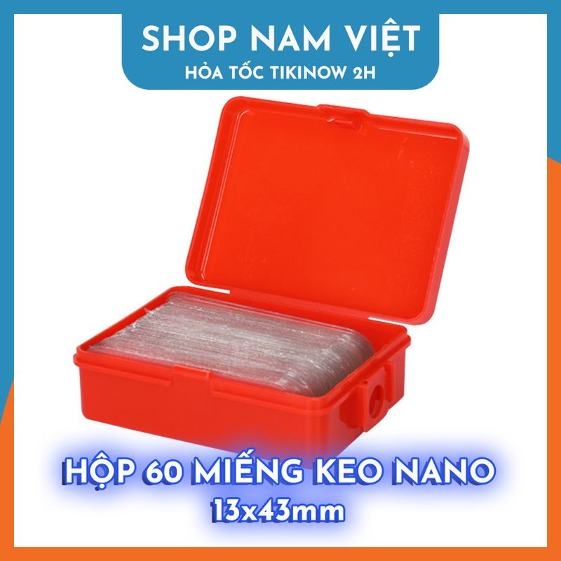 Hộp 60 Miếng Keo Nano 2 Mặt Trong Suốt Chống Nước, Không Để Vết Keo