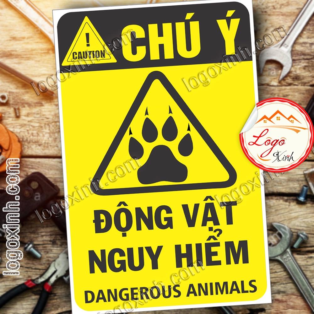 LOGO TEM STICKER BIỂN CẢNH BÁO ĐỘNG VẬT NGUY HIỂM- DANGEROUS ANIMALS CAUTION
