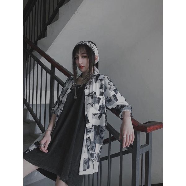 Áo sơ mi lụa form rộng tay lở in hình hoạt hình cực chất, chất lụa mềm mịn, thoáng mát, lên form cực chuẩn