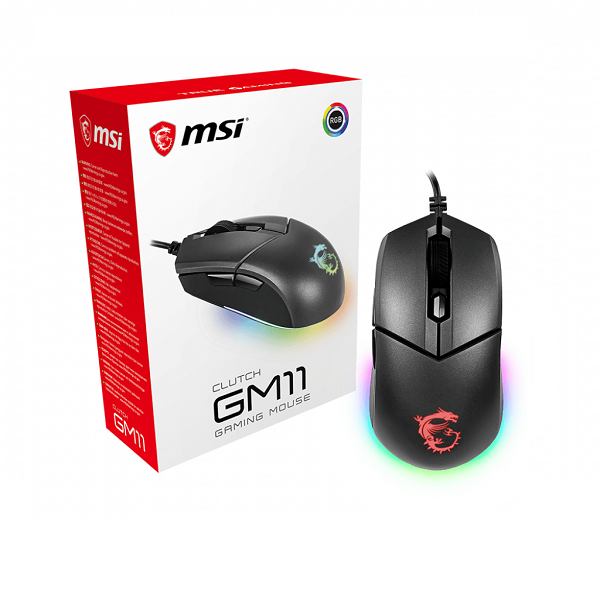 Chuột gaming có dây MSI Clutch GM11 (màu đen) Hàng chính hãng