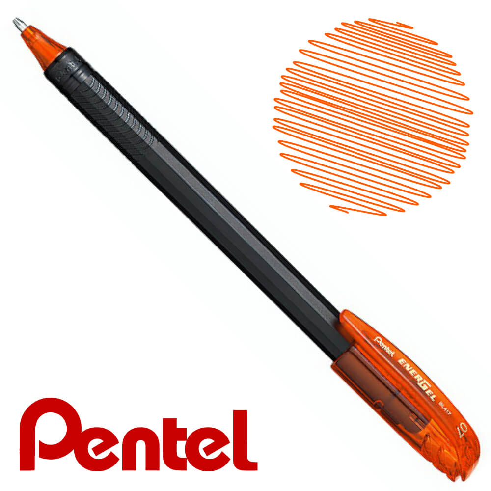 Bút Ký Mực Gel Nhật Bản Pentel Energel Bl417 Ngòi 0.7Mm 12 Màu Mực - Cam - F