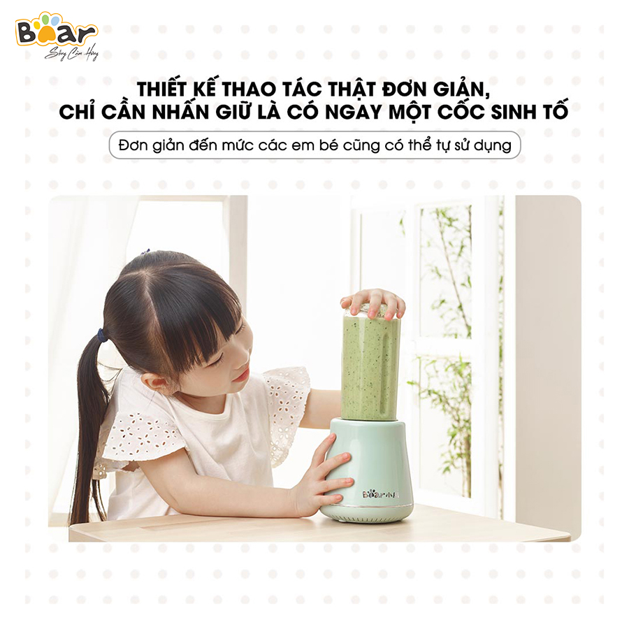 Máy Xay Sinh Tố Cầm Tay Bear, Nghiền Hoa Quả Công Suất Lớn, Chất Liệu An Toàn LLJ-D04A1 - Hàng Chính Hãng