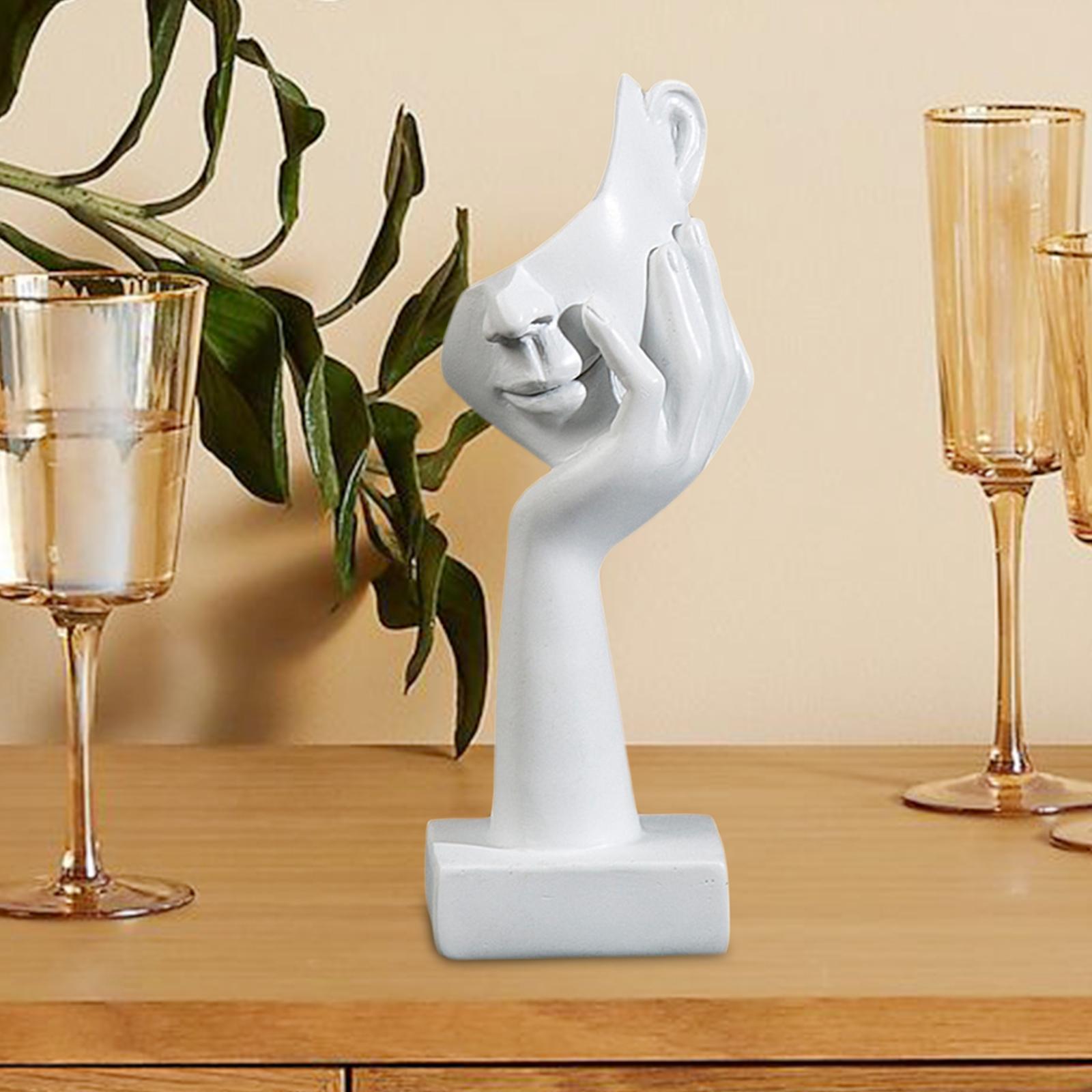 Nordic Thinker Statue Half Face Sculpture Abstract Art Figurine for