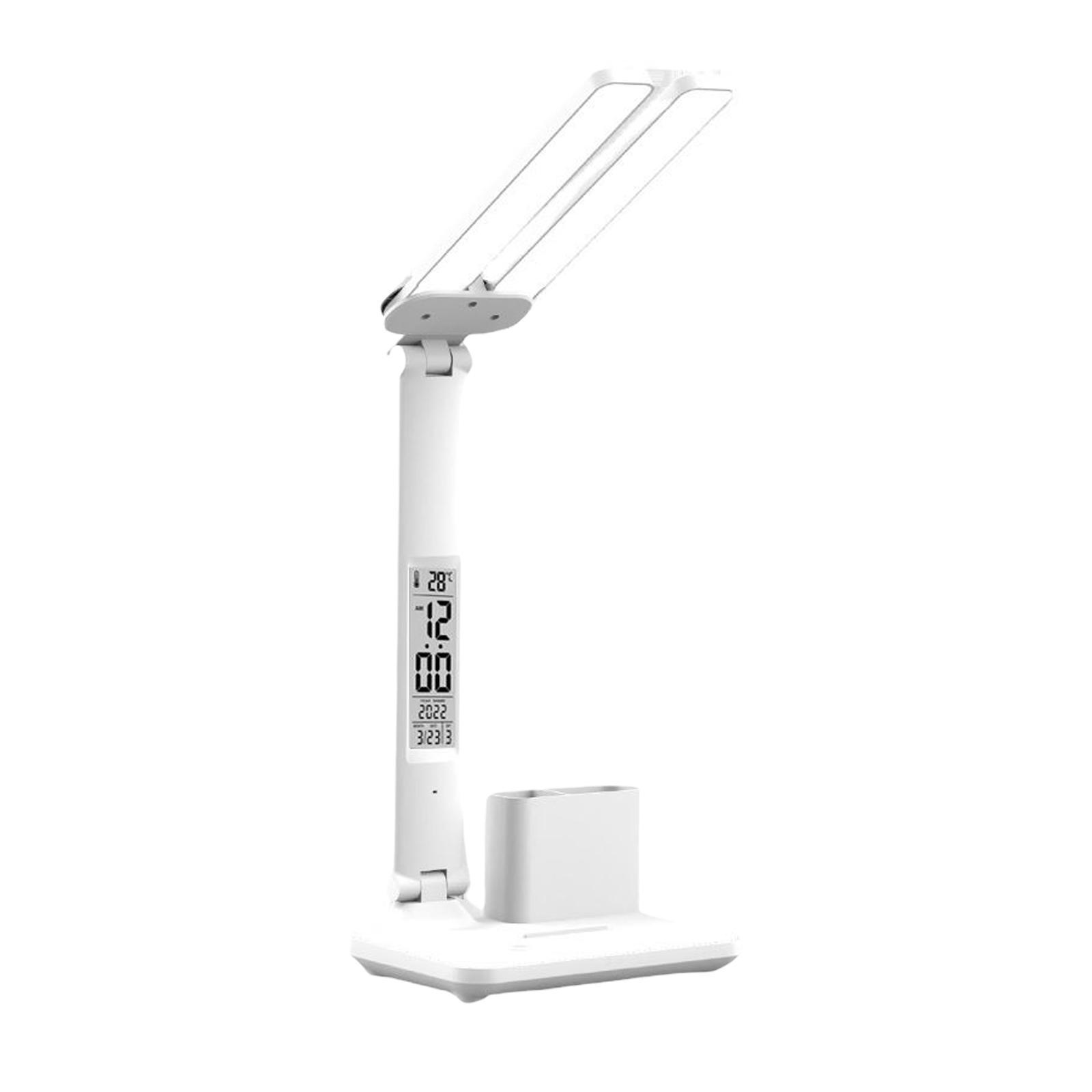 Table Lamp Office Home with Clock, Date, Temperature Lighting LED Desk Lamp