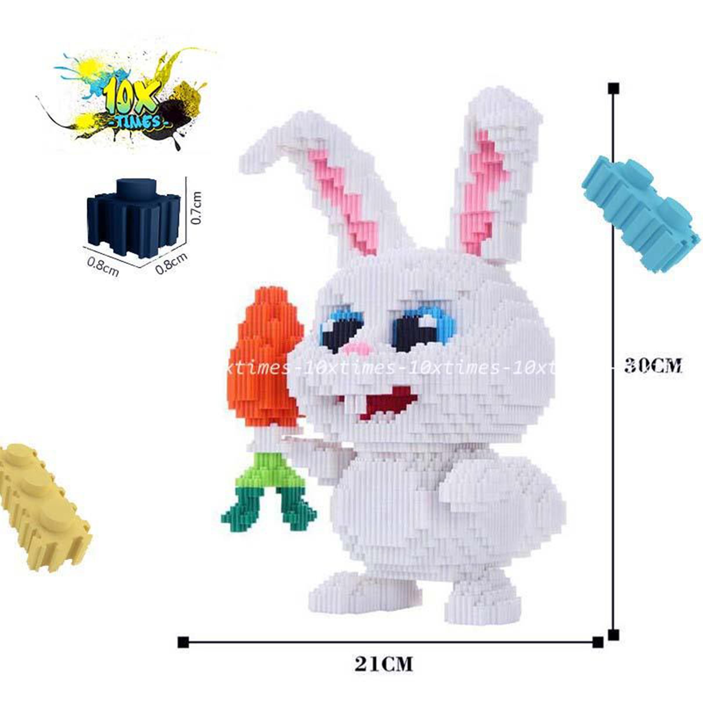 Đồ chơi lắp ráp 3d thỏ Snowball trắng dễ thương quà tặng sinh nhật trẻ em, quà tặng bạn trai bạn gái 10xtimes