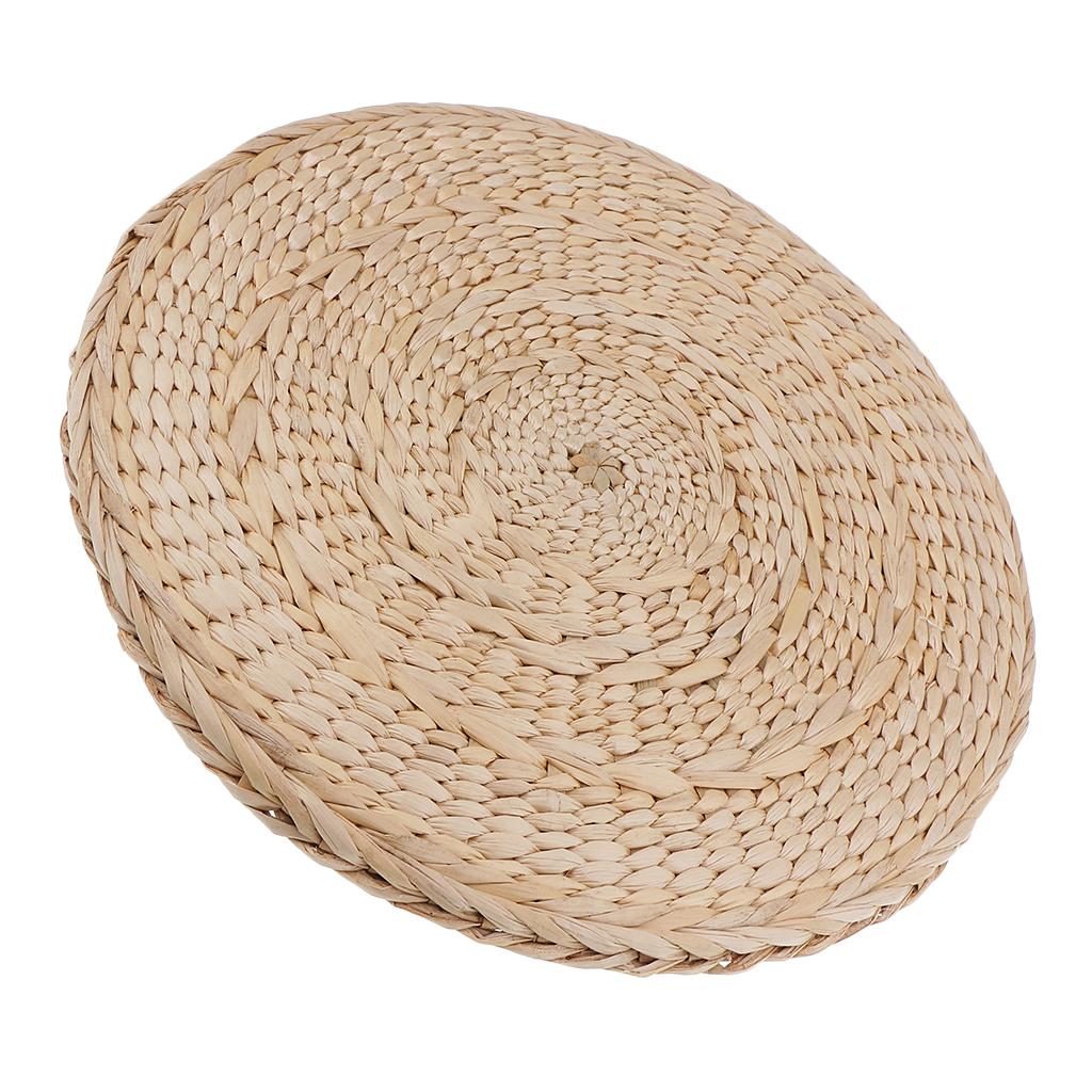 3x30cm Round Straw Weave Handcraft Pillow Yoga Chair Seat Mat Tatami Cushion