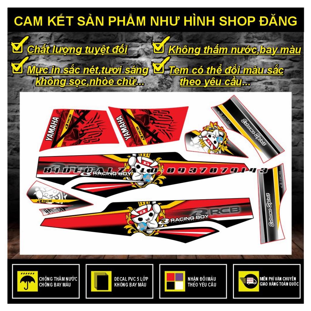 TEM RỜI SIRIUS MẪU RCB RACINGBOY DÁN XE ĐỎ - BI DECAL