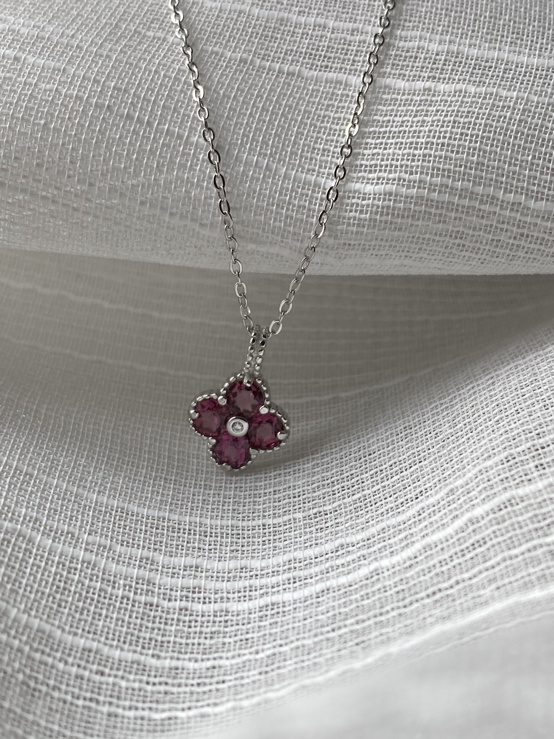 Set Dây Chuyền Đính Đá Garnet thiên nhiên (M0255) - MOON Jewelry