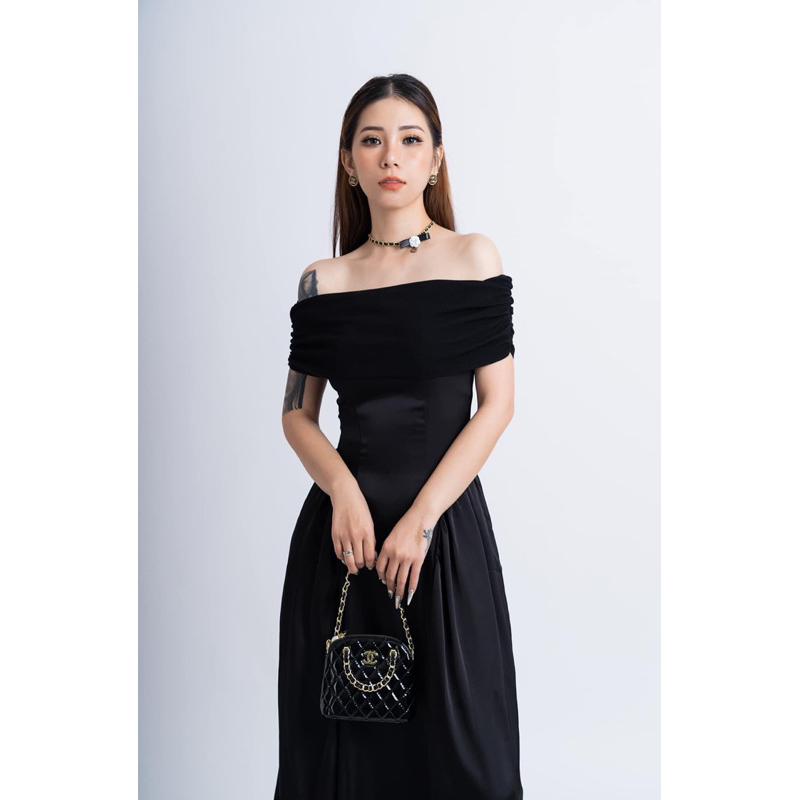 Đầm trễ vai hàn quốc -D28