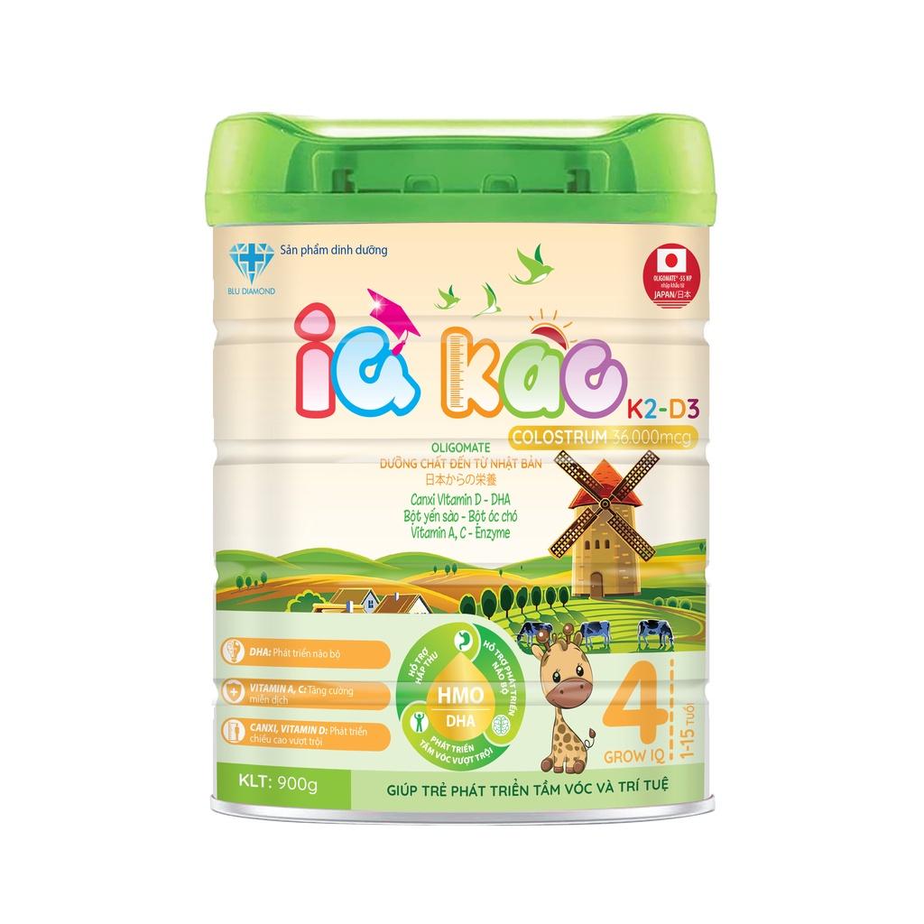 Sữa bột IQ KAO GROW IQ phát triển chiều cao và trí thông minh cho trẻ phát triển toàn diện hộp 900g