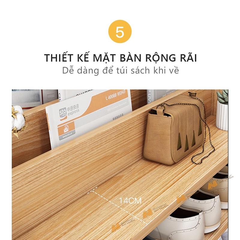 Made in VN Tủ giày kết hợp kệ sách decor phong cách gỗ mdf 17mm công ty Mộc Phát độ bền trên 30 năm AN026
