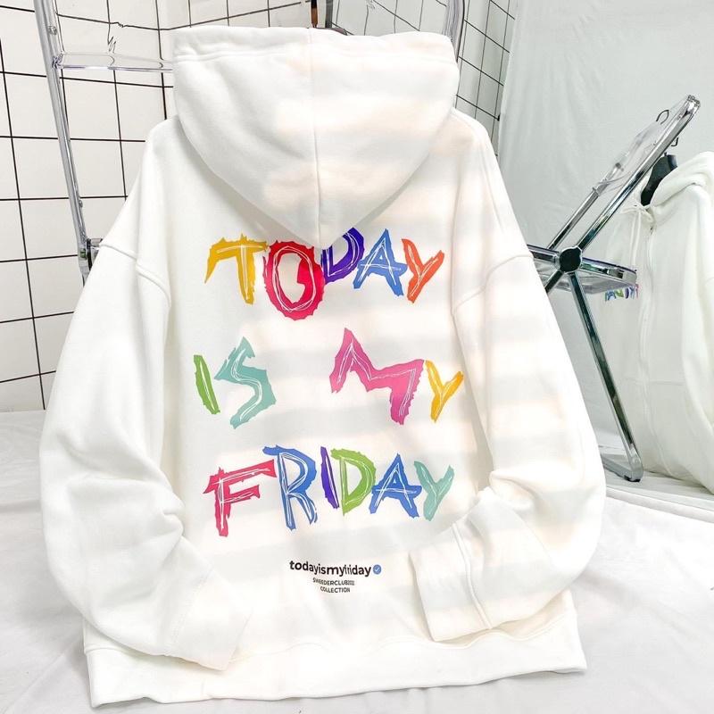 Áo Khoác Hoodie Form Rộng Unisex TODAY Vải Nỉ Bông Dày Dặn