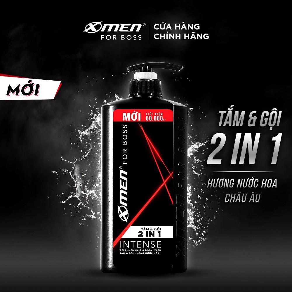 Tắm gội X-Men for Boss Intense 2in1 hương nước hoa Châu Âu 650g