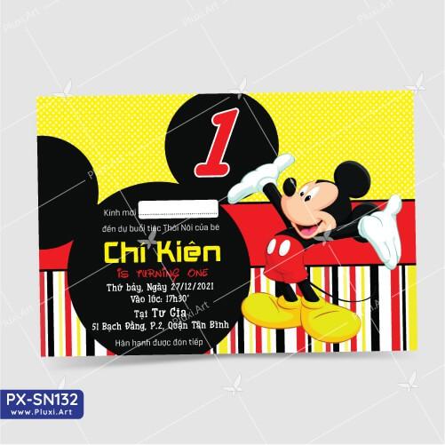 Thiệp thôi nôi – sinh nhật Pluxi bé Trai tuổi Chuột PX_SN132