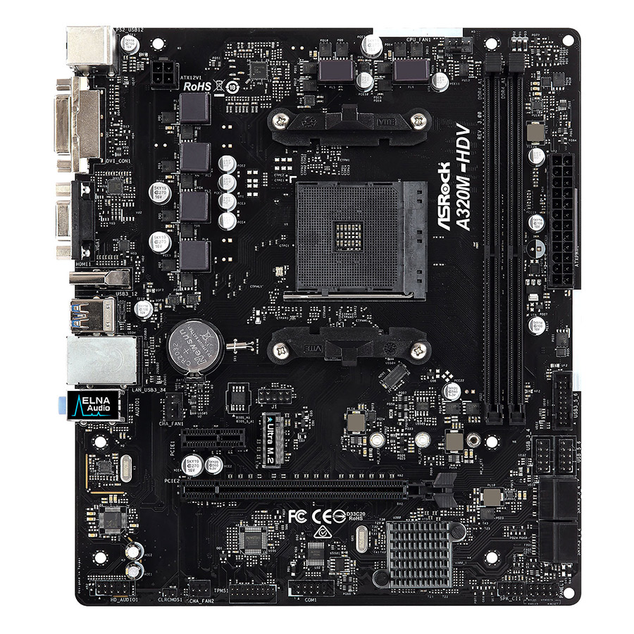 Bo Mạch Chủ Mainboard ASRock A320M-HDV Socket AM4 - Hàng Chính Hãng