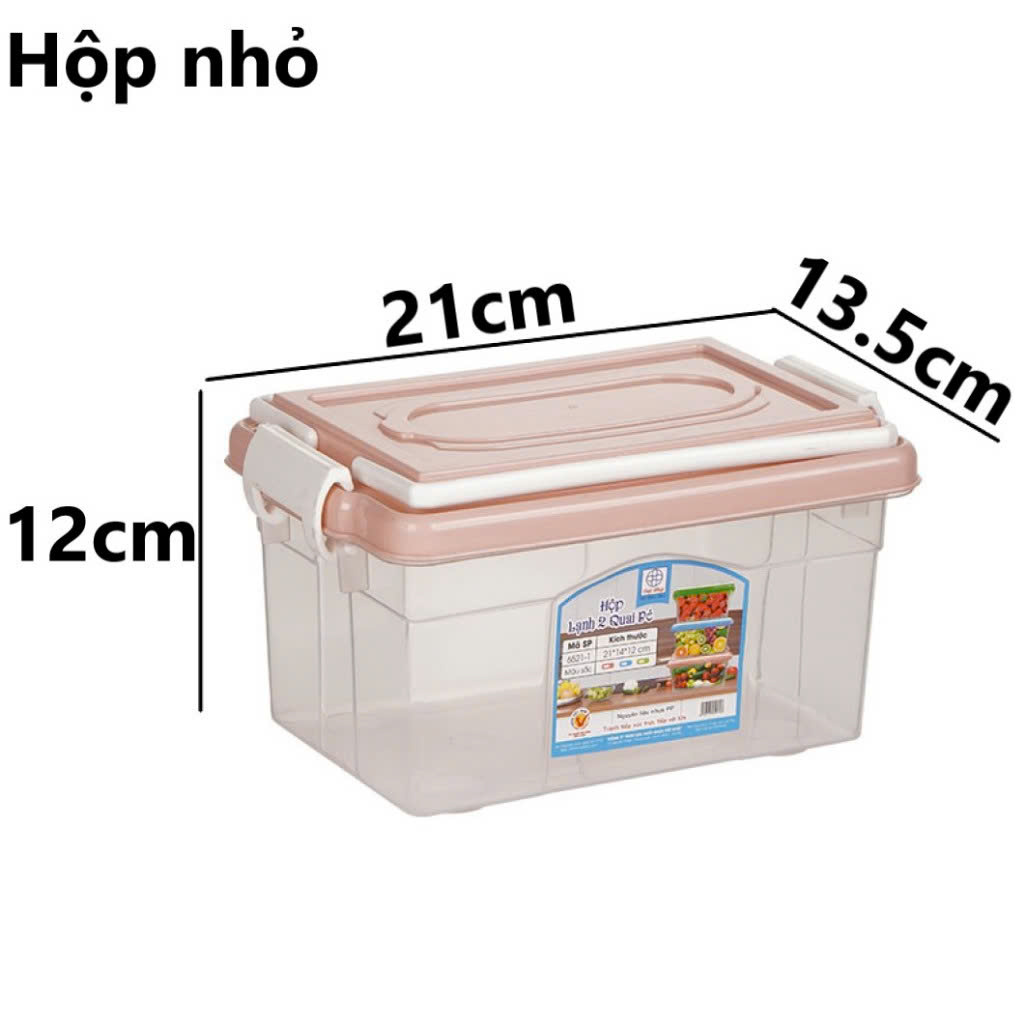 Hộp nhựa đựng đồ, đựng thực phẩm đa năng có nắp gài và quai xách tiện lợi nhựa PP trong suốt thương hiệu VIệt Nhật