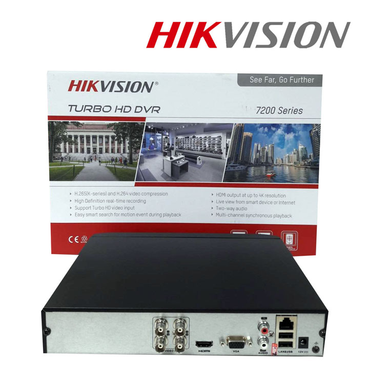 Đầu ghi camera 4 kênh turbo 1080P H.265 Hikvision DS-7204HGHI-K1(S) hàng chính hãng