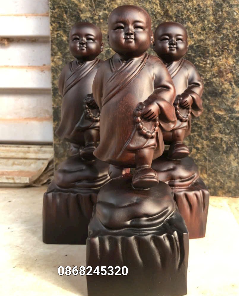 TƯỢNG CHÚ TIỂU THONG DONG BẰNG GỖ TRẮC KT CAO 20CM