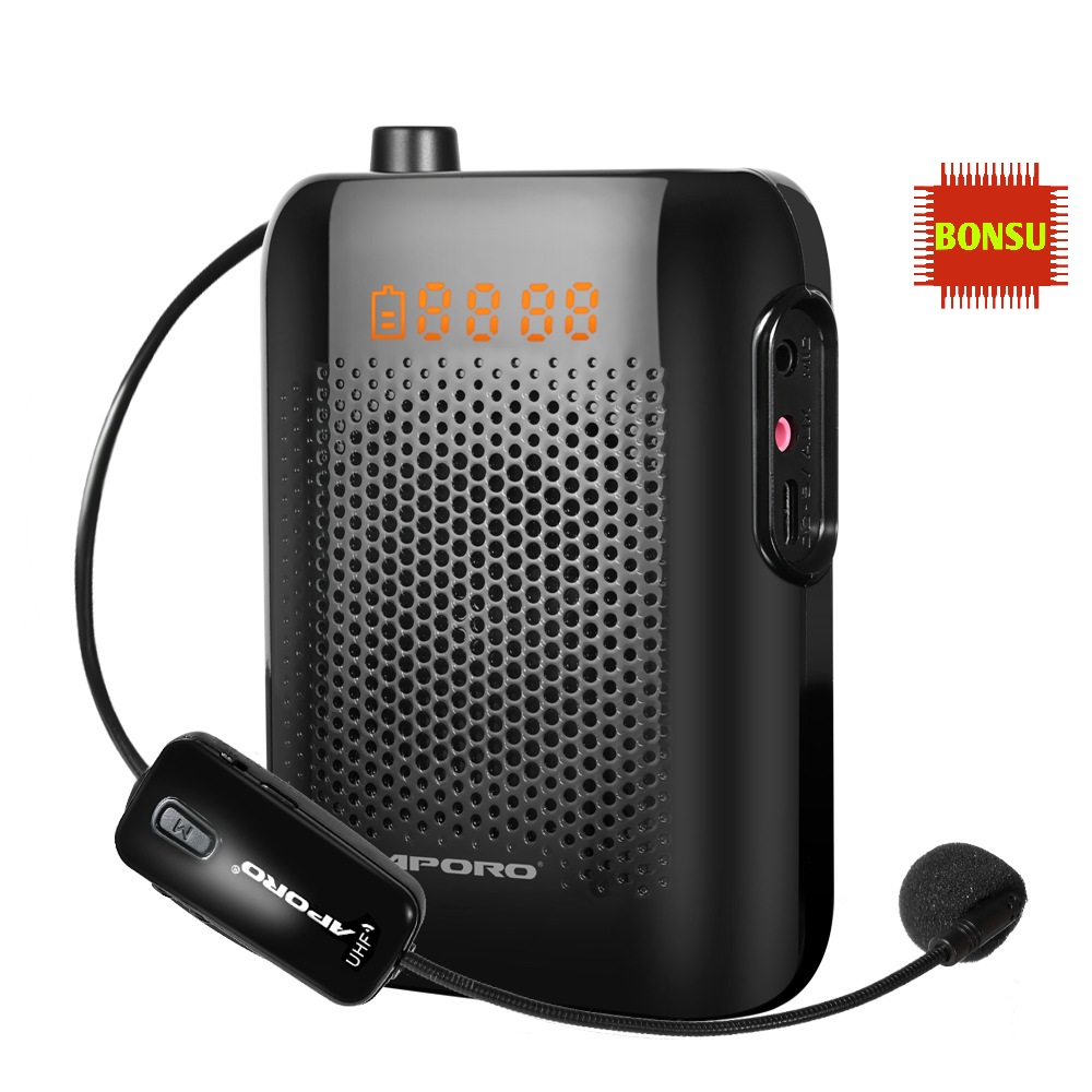 Loa máy trợ giảng Aporo T30 UHF, công suất 20W không dây cao cấp - Hàng chính hãng