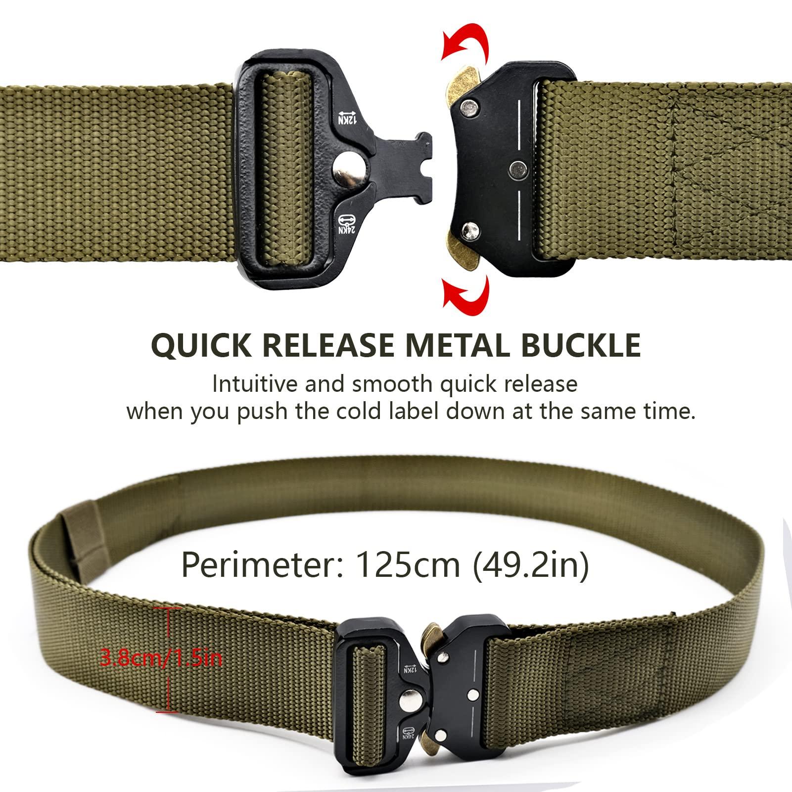Chiến Thuật Phong Cách Quân Đội Hạng Nặng Vải Nylon Dây Lưng Phát Hành Nhanh Khóa Kim Loại Làm Việc Thắt Lưng Làm Việc Ngoài Trời