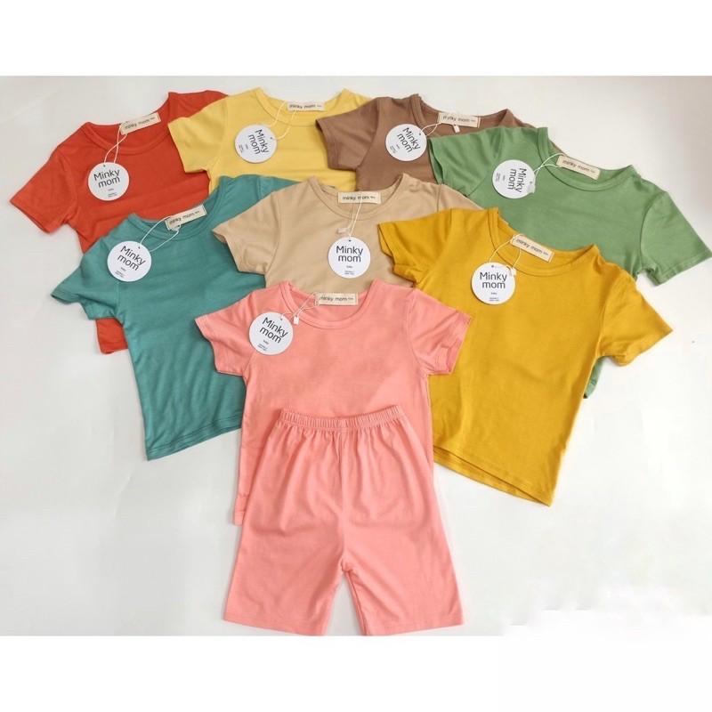 Bộ cộc tay MinKy Mom cotton lạnh mềm mịn cho bé