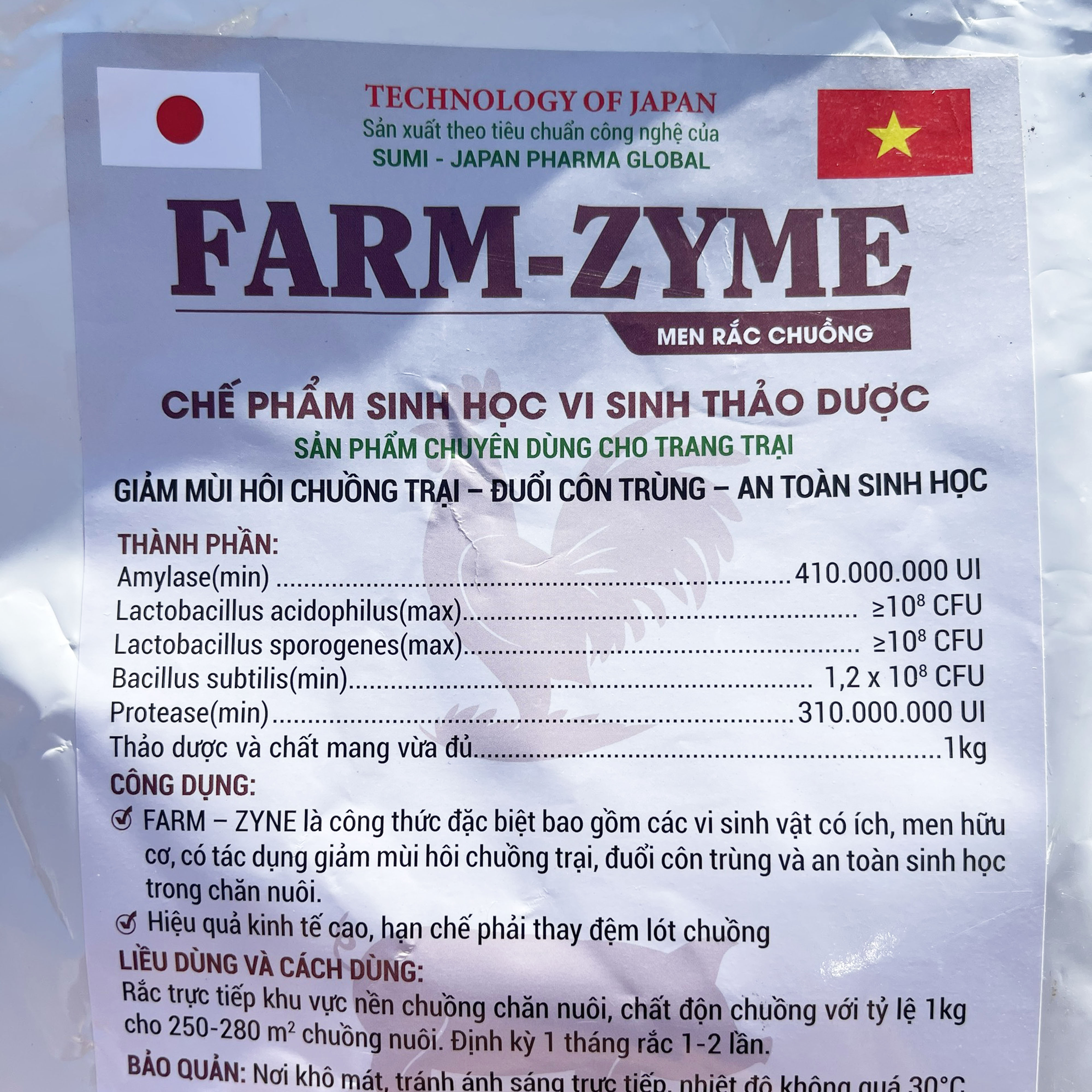 Farm Zyme - Men Rắc Thảo Dược Giảm Mùi Hôi Đuổi Côn Trùng