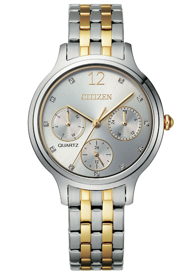 Đồng Hồ Nữ Citizen Đính Đá Swarovski Dây Thép Không Gỉ ED8184-51A - Mặt Trắng
