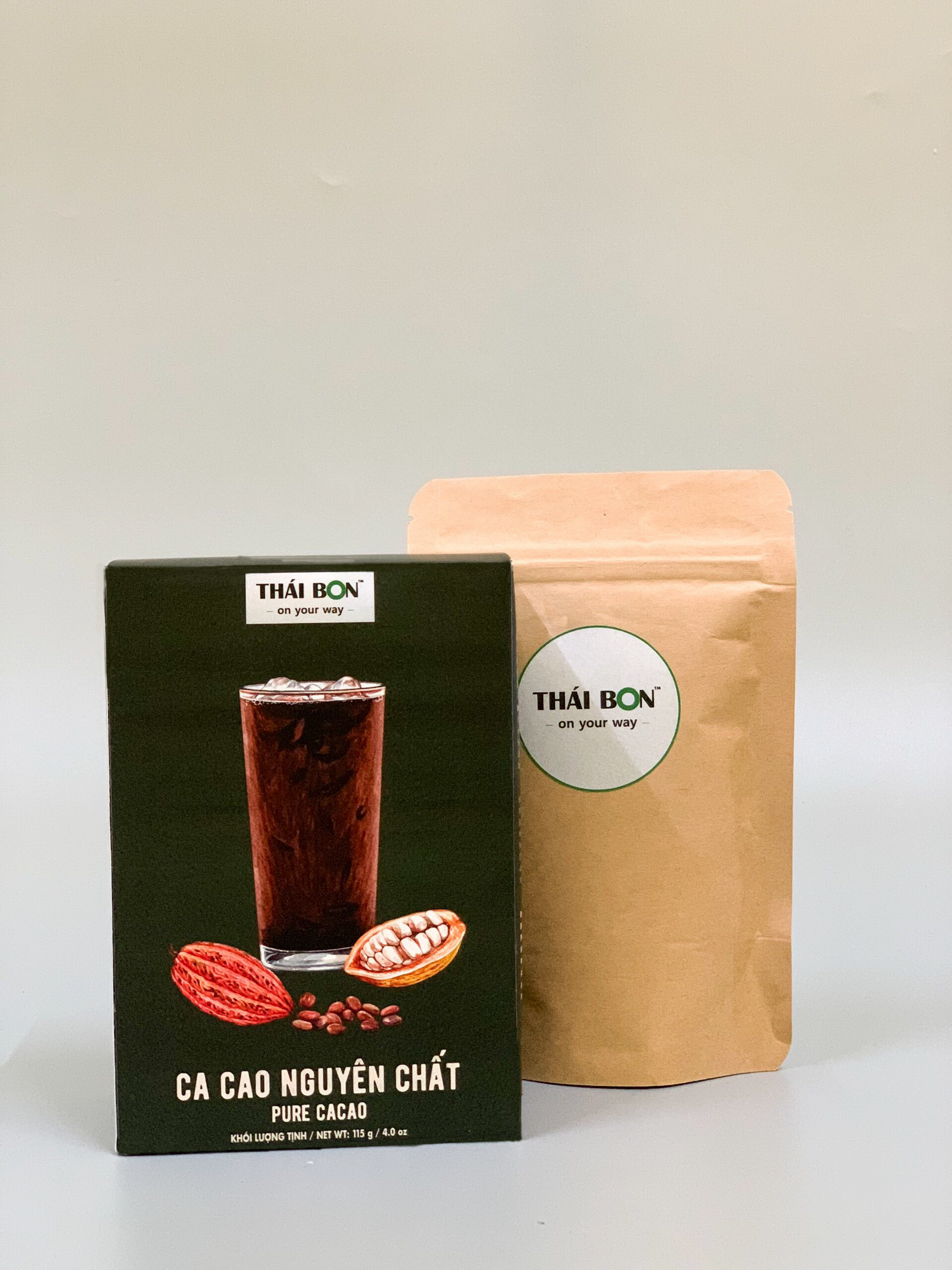 Ca cao nguyên chất Thái Bon hộp 115g - Bột Cacao Thái Bon