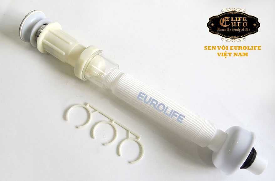 Bộ xả nhấn Inox ống lò xo nhựa linh hoạt Eurolife EL-BXN02