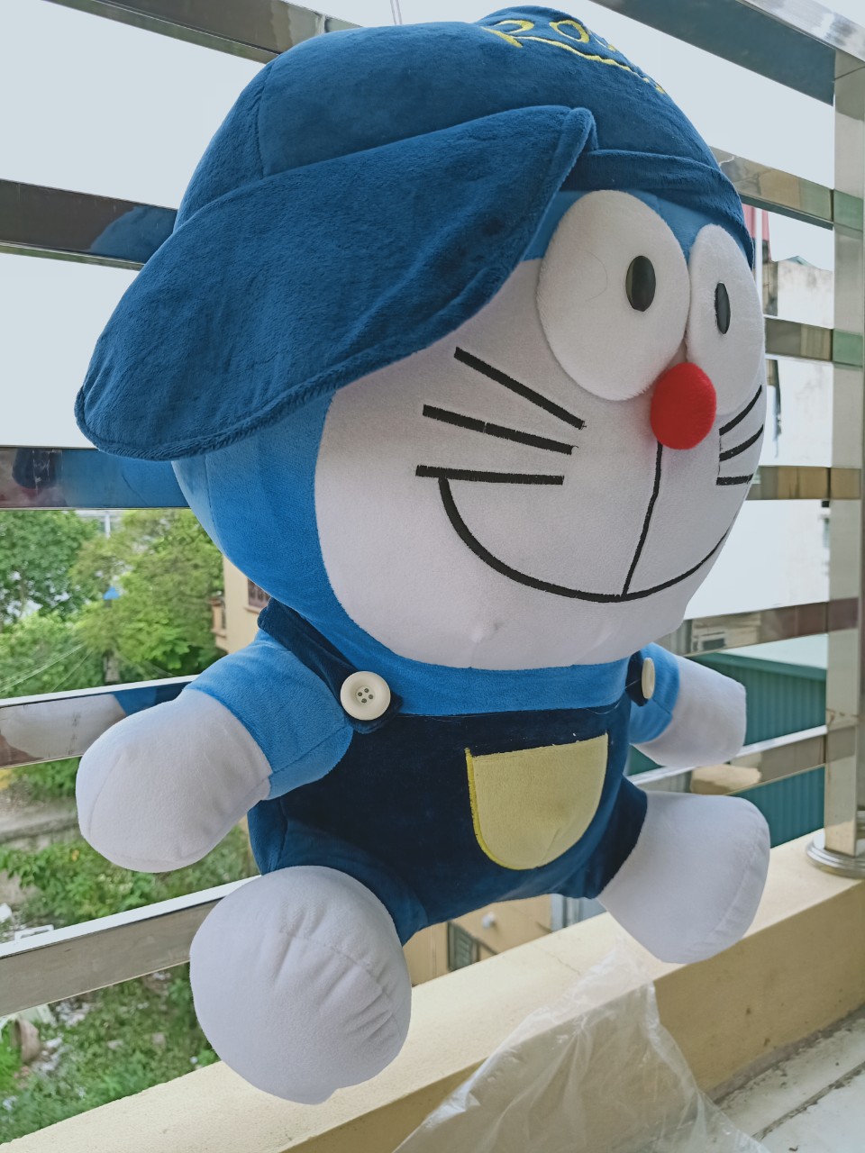 Gấu bông, DOREMON ROCK đội mũ sành điệu 70cm