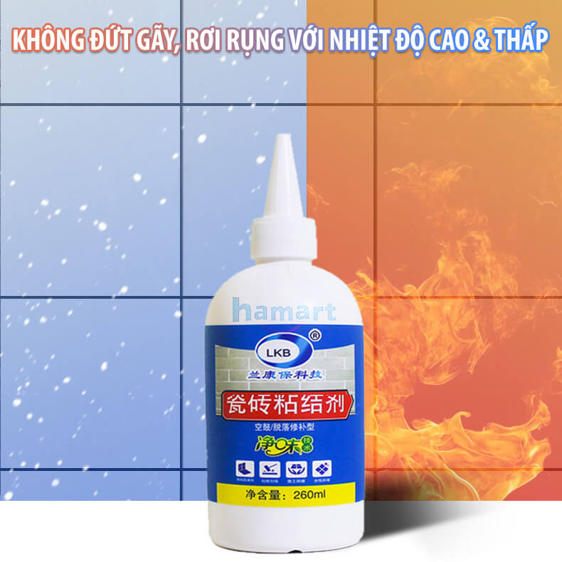 Keo Dán Gạch Men Siêu Dính LKB 260ml Dán Ron Gạch Gốm Ván Gỗ Lát Sàn Ốp Viền Tường Nhà